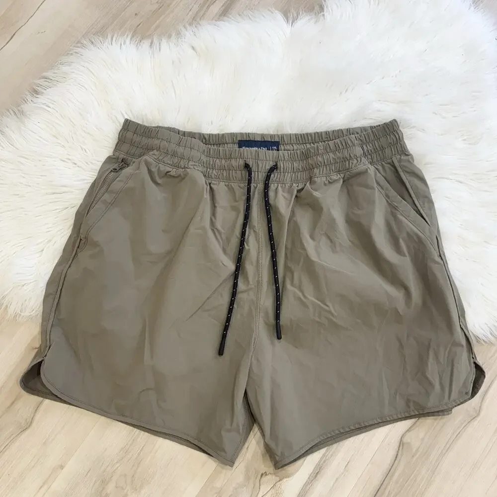 Abercrombie & Fitch men's nylon athletic Swim Trunks XXL Gray/brown CP